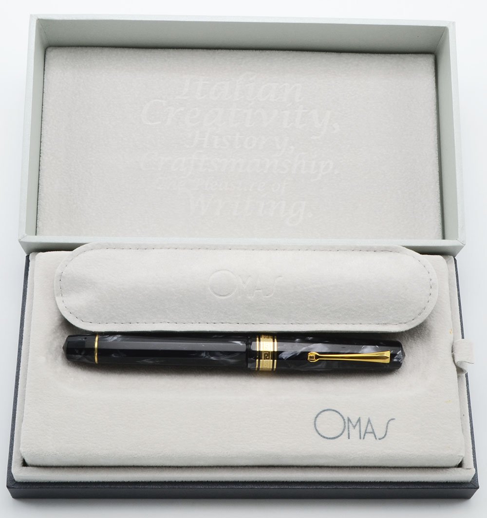 Stylo Plume Omas Paragon - Nib M - Corps Gris Perle En Celluloid Et Or - Occasion